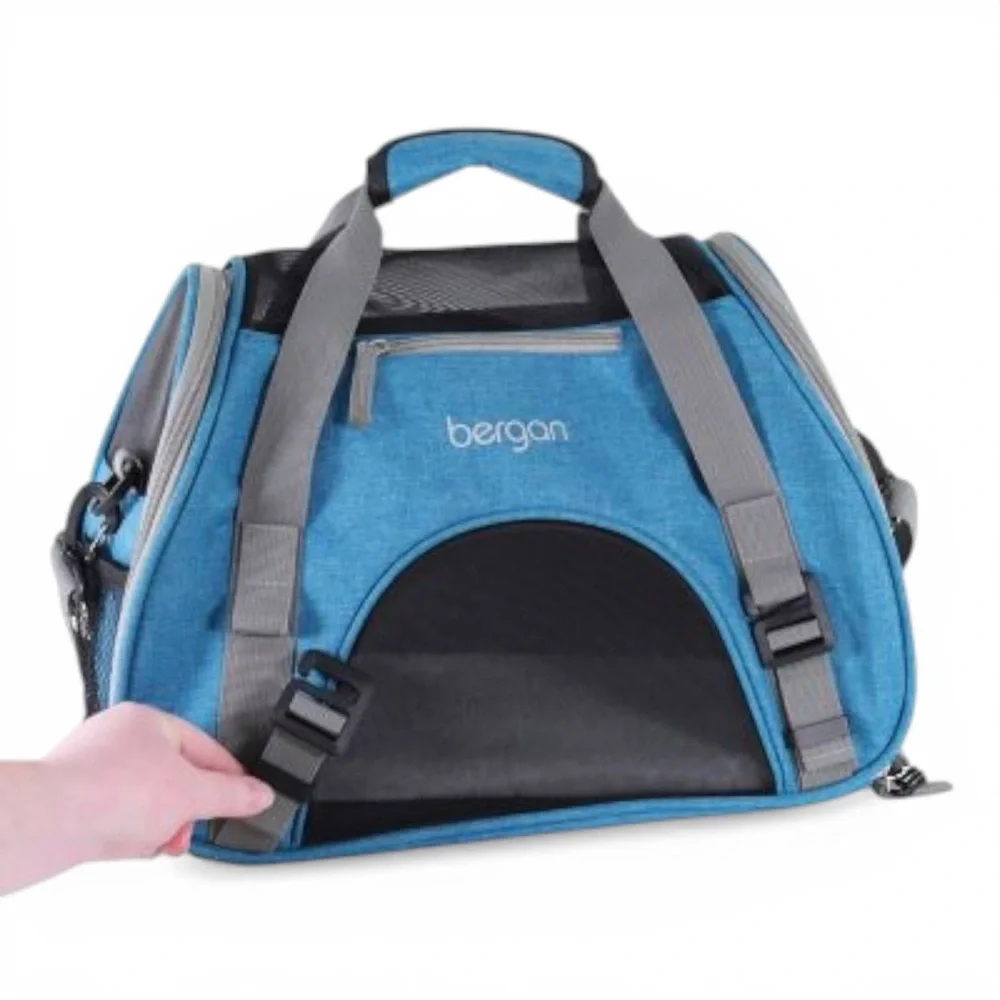 NWT Bergan Comfort Pet Carrier Small Blue Gray Travel Bag